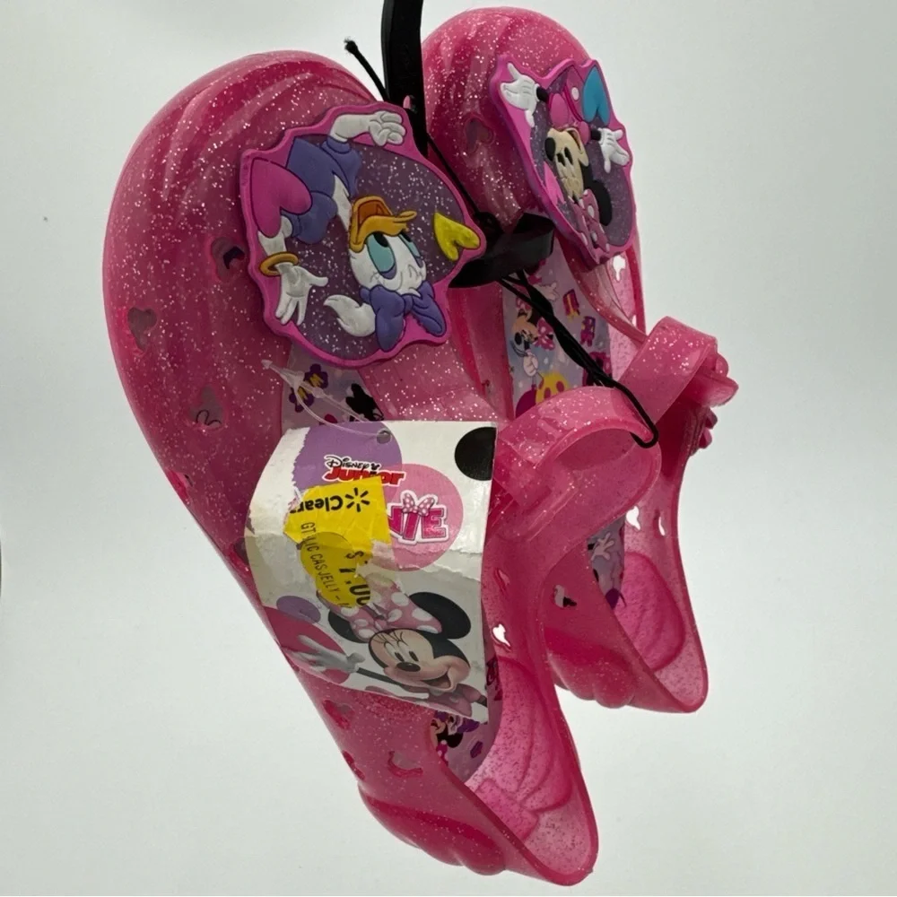 Disney Toddler Girls Pink Minnie Mouse Daisy Duck Jelly Sandals Size 12